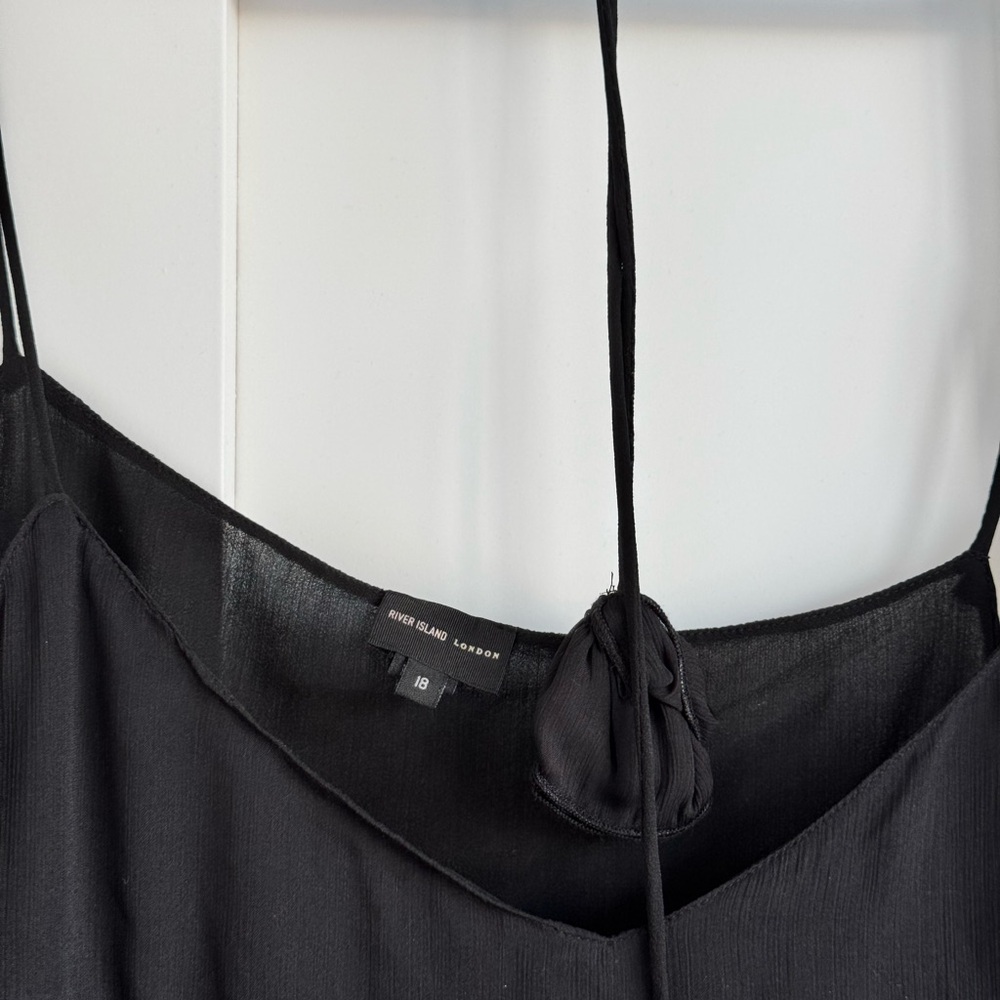 River Island Black Layered Cami with Corsage, US 14 - Picture 2 of 2